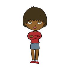 cartoon woman with crossed arms N35