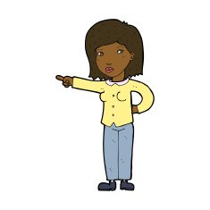 cartoon woman pointing N161