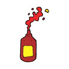 cartoon squirting ketchup bottle N4