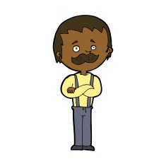 Cartoon Man With Mustache N85