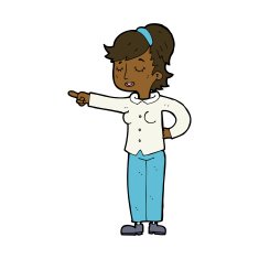 cartoon friendly woman pointing N8