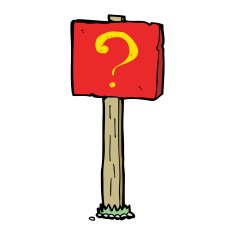 cartoon question mark sign post N11