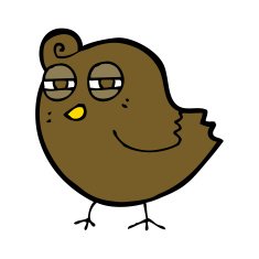 funny cartoon bird N143