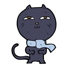 cartoon funny cat wearing scarf N11