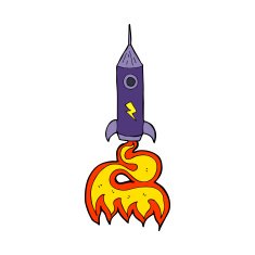 Cartoon Space Rocket N46