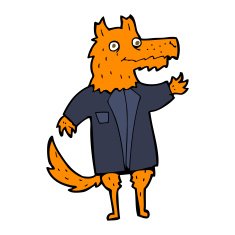 cartoon fox businessman N4
