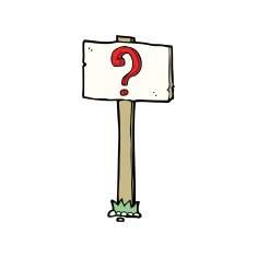 cartoon signpost with question mark N4