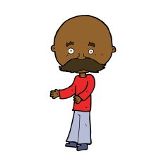 Cartoon Man With Mustache N86