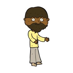 cartoon happy bearded man N8