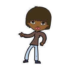 cartoon woman pointing N162