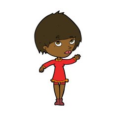 Cartoon Woman Waving N256