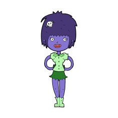 cartoon happy vampire girl N29