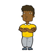 cartoon man with crossed arms N21