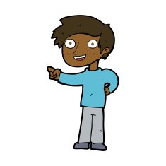 Cartoon Man Pointing N169