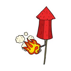 cartoon old firework rocket N8