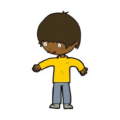 cartoon confused boy N13