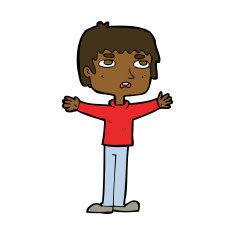 cartoon nervous man N121
