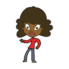 cartoon woman pointing N165