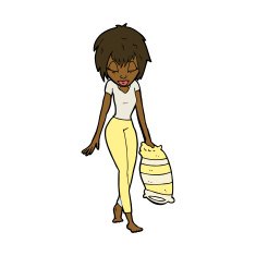 cartoon woman going to bed N7