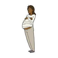cartoon pregnant woman N20