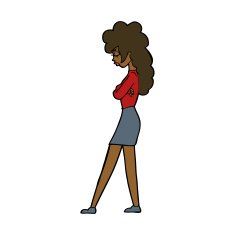 cartoon annoyed woman N148