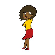 cartoon happy woman N204