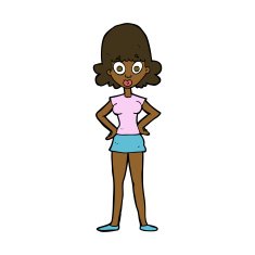 cartoon surprised woman N184