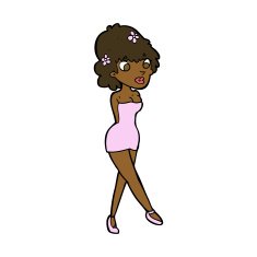 cartoon woman posing in dress N29