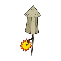 cartoon old wooden firework N8
