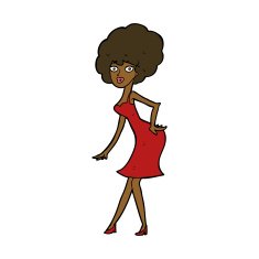 cartoon woman posing in dress N31