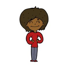 cartoon happy woman N206