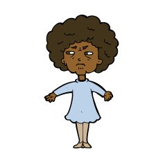 cartoon bitter old woman N15