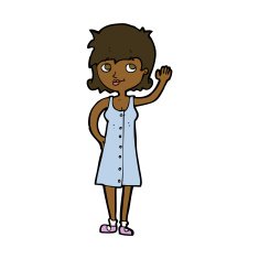 cartoon pretty woman waving N68