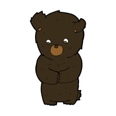 cute cartoon black bear N60