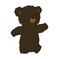cute cartoon black bear N62