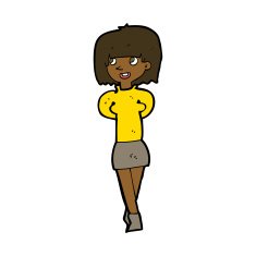 cartoon happy woman N207