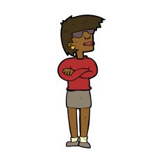 cartoon annoyed woman N149