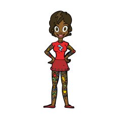 cartoon woman with heavy tattoos N8