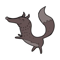 cartoon happy wolf N15