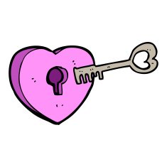 cartoon heart with keyhole N19