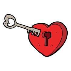 cartoon heart with keyhole N20