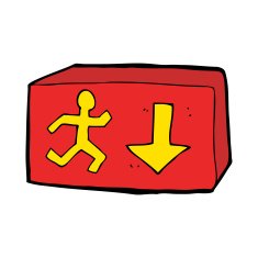 cartoon exit sign N15