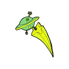 Cartoon Flying Saucer N7