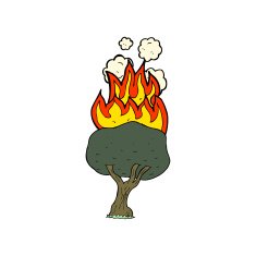 Cartoon Tree On Fire N11