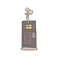cartoon old wood door N8