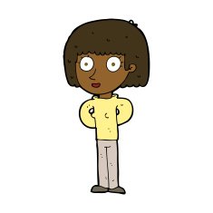 cartoon staring woman N31