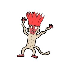 cartoon frightened monkey N8