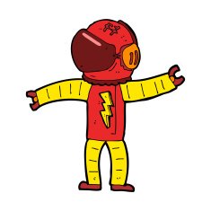 Cartoon Astronaut N112