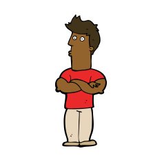 cartoon man with folded arms N25