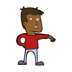 cartoon man making camp gesture N24